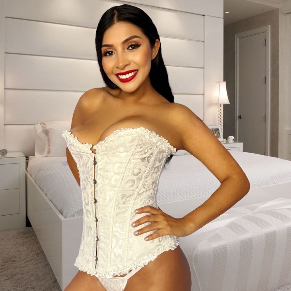 White Strapless Bridal Corset - Picture 4 of 14